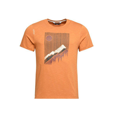 SUNNY MOUNTAINS-ORANGE BROWN-XL pánské tričko oranžovo hnědé