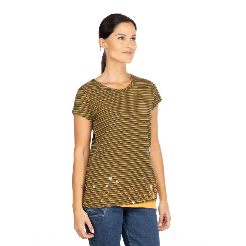 FANCY LITTLE DOT-OCHRE-44 dámské tričko okrové