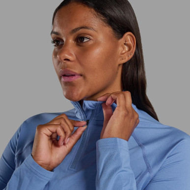 FEM DART XT ZIP NECK-CORNFLOWER-UK12/M dámské triko dlouhý ruk. modré