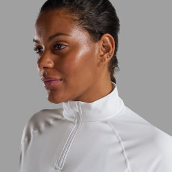 FEM DART ZIP NECK-POWDER-UK16/XL dámské triko dlouhý ruk. bílé