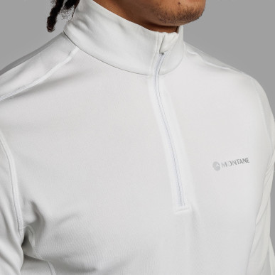 DART ZIP NECK-POWDER-L pánské triko dlouhý ruk. bílé