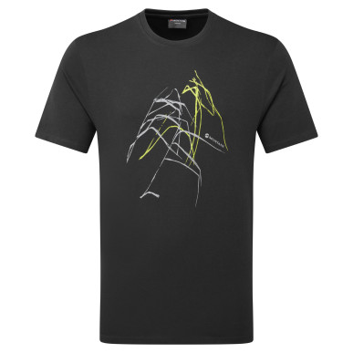 ABSTRACT MOUNTAIN T-SHIRT-MIDNIGHT GREY-M pánské triko tmavě šedé