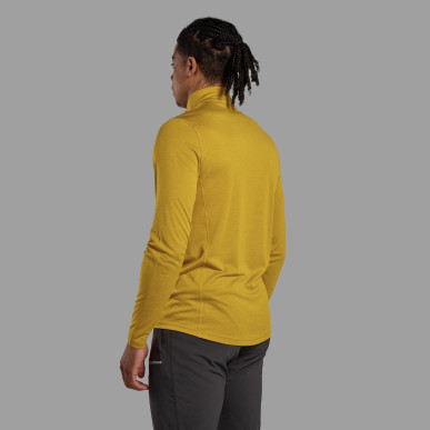DART ZIP NECK-GINKGO GOLD-XXL pánské triko dlouhý ruk. žluté