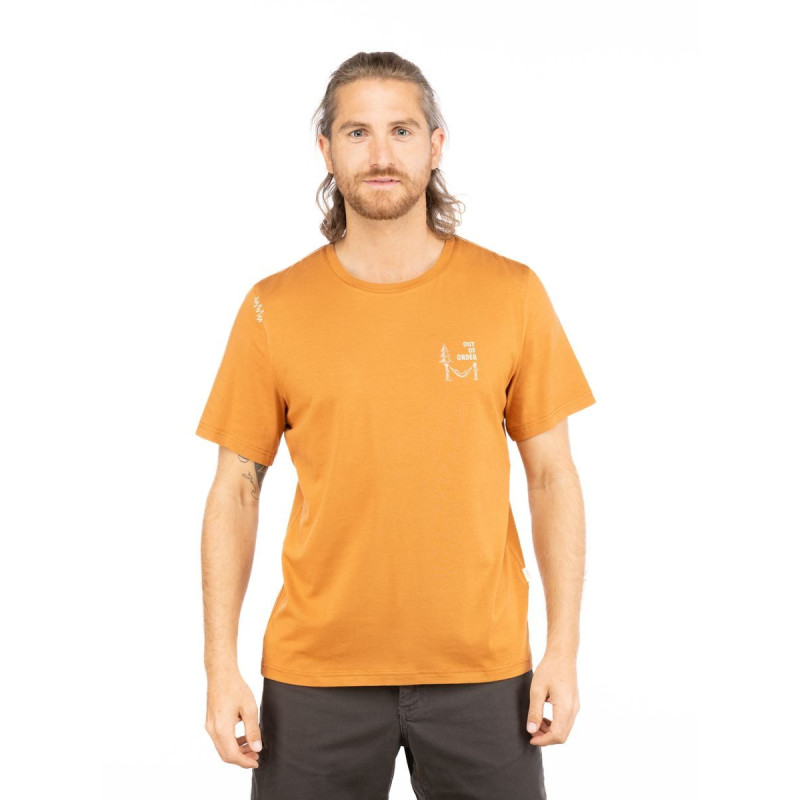 OUT OF ORDER-ORANGE BROWN-S pánské tričko oranžovo hnědé OUT OF ORDER-ORANGE BROWN-S pánské tričko oranžovo hnědé