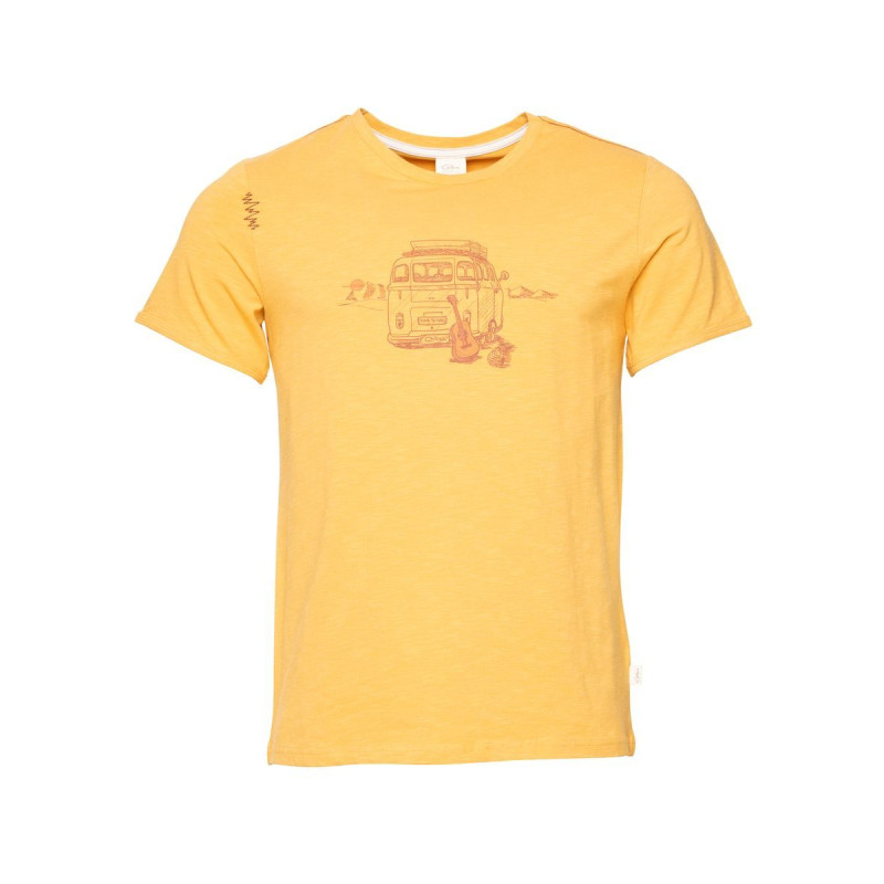 OUT IN NATURE-OCHRE-L pánské tričko okrové OUT IN NATURE-OCHRE-L pánské tričko okrové