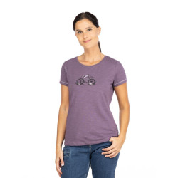 GANDIA MOUNTAINBIKE FLOWERS-DARK VIOLET-36 dámské tričko tmavě fialové