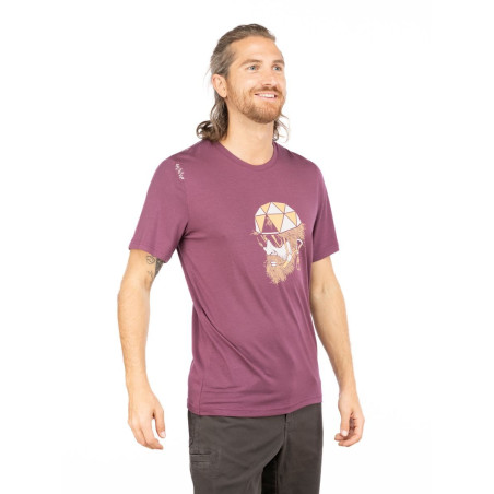 EXPLORER-DARK BORDEAUX-M pánské tričko tmavě fialové