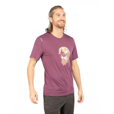 EXPLORER-DARK BORDEAUX-M pánské tričko tmavě fialové