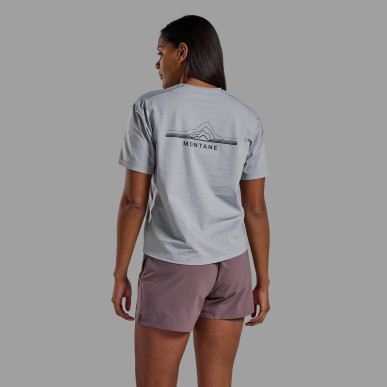 FEM ALHENA MOUNTAIN 25 T-SHIRT-PEBBLE BLUE-UK14/L dámské triko modrošedé