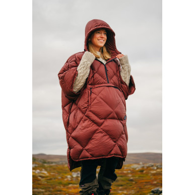 HONCHO PONCHO DOWN Dark Olive péřové pončo zelené