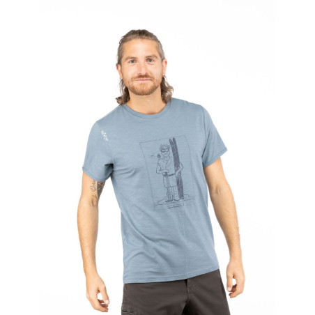 HOMO MONS SPORTIVUS-GREYBLUE-S pánské tričko šedomodré
