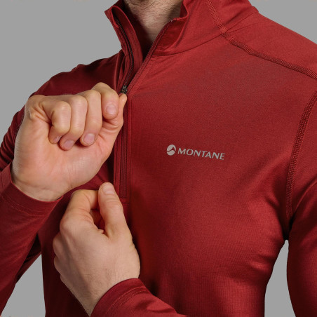 DART XT ZIP NECK-DARK MAPLE-XL pánské triko dlouhý ruk. tmavě červené