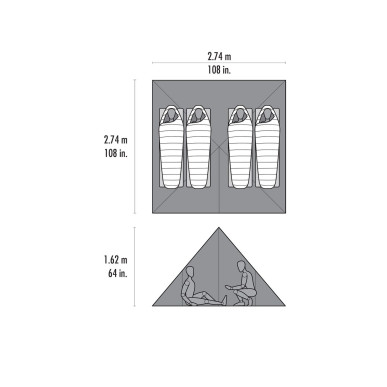 FRONT RANGE ULTRALIGHT TARP SHELTER přístřešek pro 4 osoby oranžový