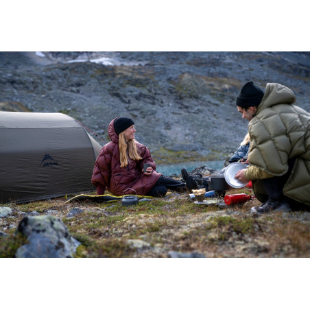 HONCHO PONCHO DOWN Dark Olive péřové pončo zelené