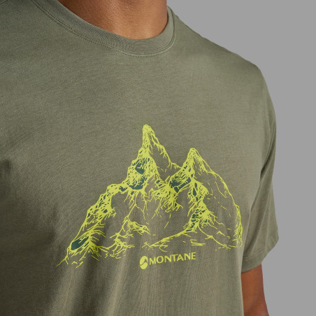 DUAL MOUNTAIN T-SHIRT-CAPER-M pánské tričko olivové
