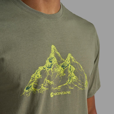DUAL MOUNTAIN T-SHIRT-CAPER-M pánské tričko olivové