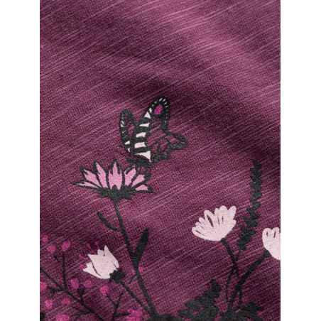 GANDIA CHALKBAG FLOWER-DARK BORDEAUX-42 dámské tričko tmavě vínové