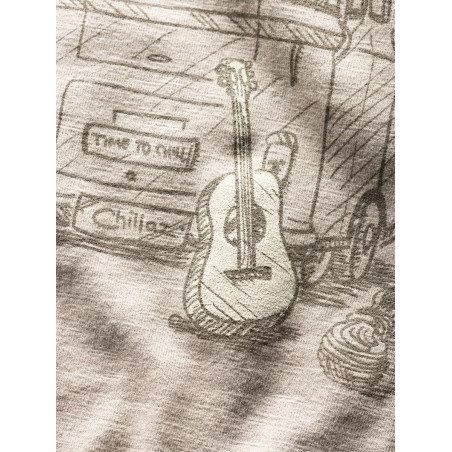 OUT IN NATURE-DARK SAND-S pánské tričko tmavě pískové