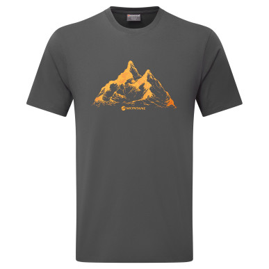 DUAL MOUNTAIN T-SHIRT-MIDNIGHT GREY-L pánské tričko tmavě šedé