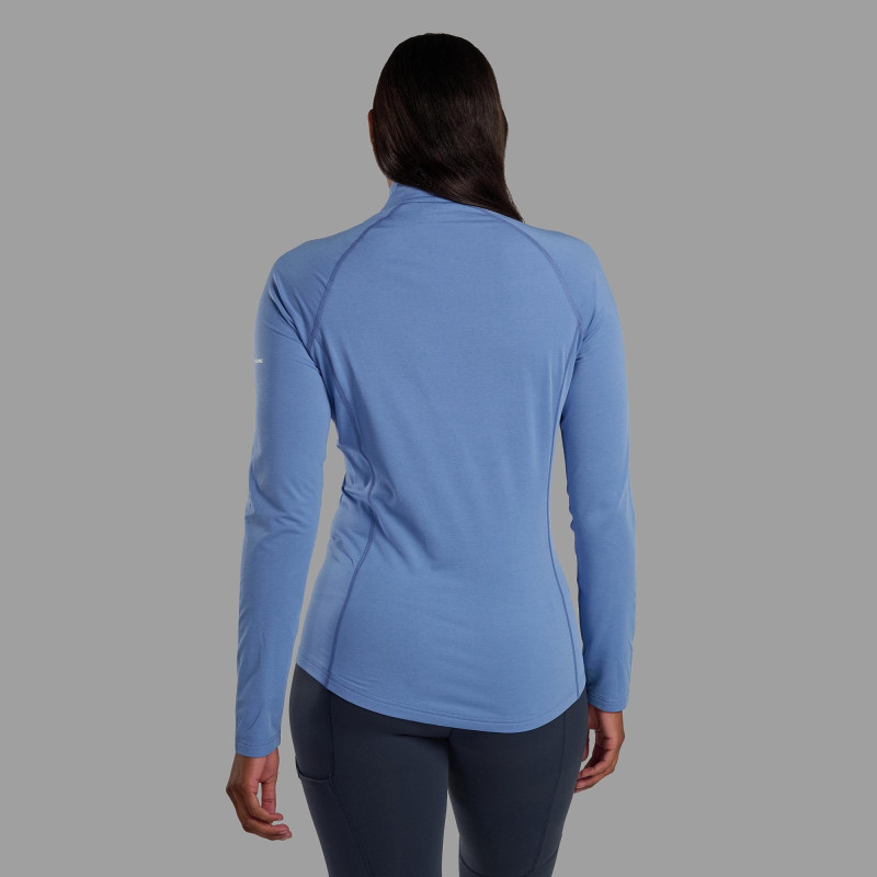 FEM DART XT ZIP NECK-CORNFLOWER-UK10/S dámské triko dlouhý ruk. modré