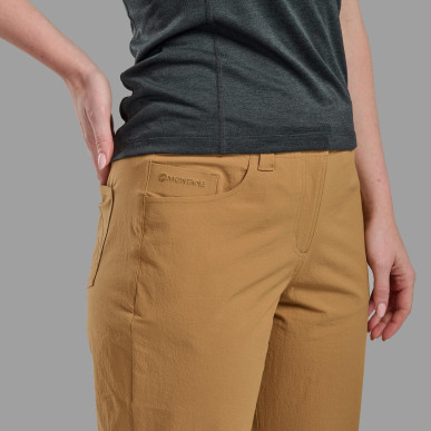 FEM GENOA LITE PANTS REG LEG-HUSK-UK14/L dámské kalhoty žlutohnědé