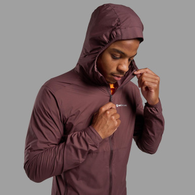 FEATHERLITE HOODIE-DARK GARNET-XXL pánská bunda hnědofialová