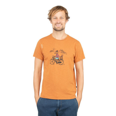 TYROLEAN TRIP-ORANGE BROWN-L pánské tričko oranžovo hnědé
