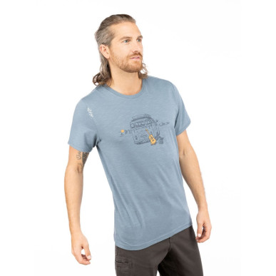 OUT IN NATURE-GREYBLUE-XXL pánské tričko šedomodré