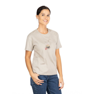 LEOBEN MOUNTAINS TO GO-BEIGE-34 dámské tričko béžové