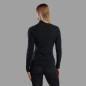 FEM MALLI LS ZIP T SHIRT-BLACK-UK10/S dámské triko černé
