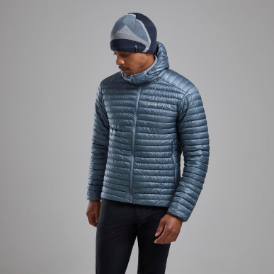 ALPINE 850 NANO HOODIE-STONE SIZE BLUE-XXL pánská bunda šedomodrá