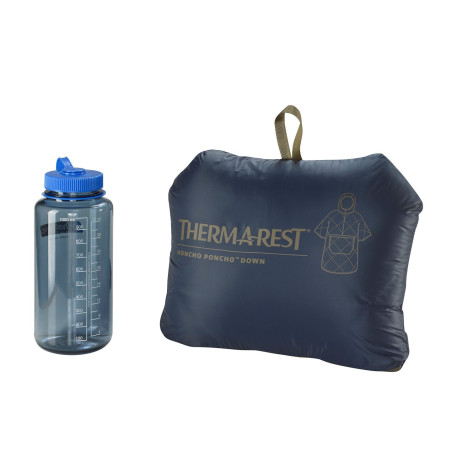 HONCHO PONCHO DOWN Outerspace Blue péřové pončo modré