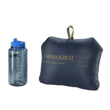 HONCHO PONCHO DOWN Outerspace Blue péřové pončo modré