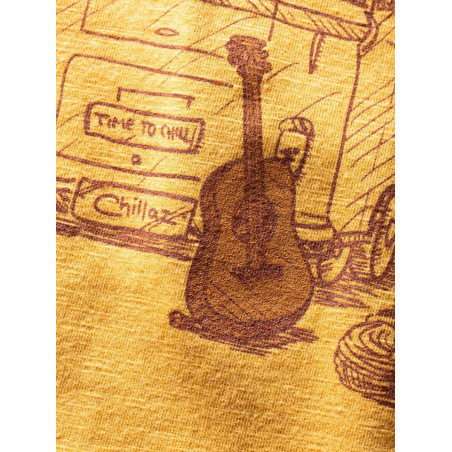 OUT IN NATURE-OCHRE-XXL pánské tričko okrové