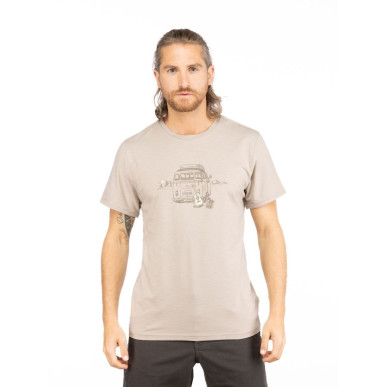 OUT IN NATURE-DARK SAND-S pánské tričko tmavě pískové