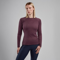 FEM DART LONG SLEEVE T-SHIRT-MULBERRY-UK8/XS dámské triko dlouhý ruk. hnědofialové