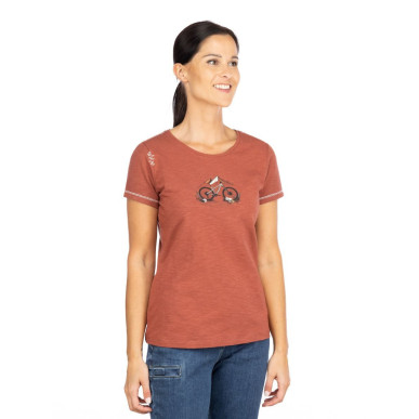 GANDIA MOUNTAINBIKE FLOWERS-BRICK-44 dámské tričko cihlové