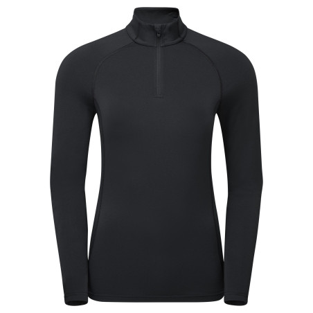 FEM DART XT ZIP NECK-BLACK-UK6/XXS dámské triko dlouhý ruk. černé