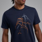 ABSTRACT MOUNTAIN T-SHIRT-ECLIPSE BLUE-XS pánské triko modré