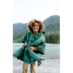 KIDS HONCHO PONCHO Stripe Print dětské eraLoftové pončo zelené s proužky