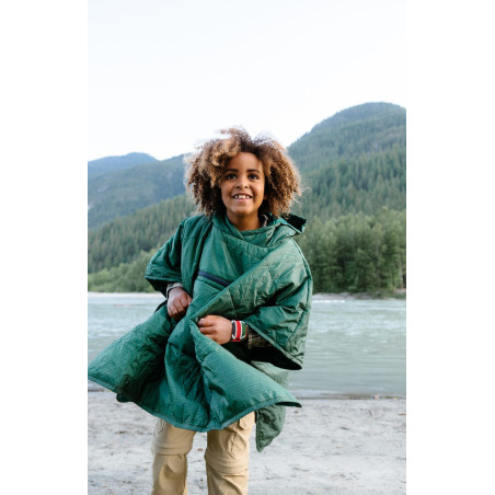 KIDS HONCHO PONCHO Stripe Print dětské eraLoftové pončo zelené s proužky