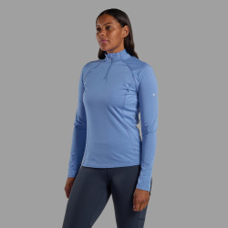 FEM DART XT ZIP NECK-CORNFLOWER-UK18/XXL dámské triko dlouhý ruk. modré