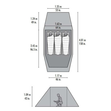 TINDHEIM 3 stan zelený pro 3 osoby