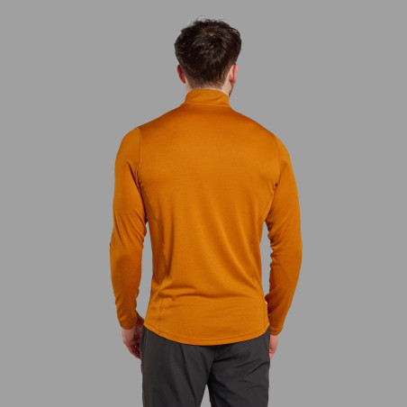 DART ZIP NECK-AMBER-XL pánské triko dlouhý ruk. oranžové