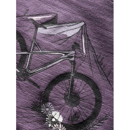 GANDIA MOUNTAINBIKE FLOWERS-DARK VIOLET-36 dámské tričko tmavě fialové