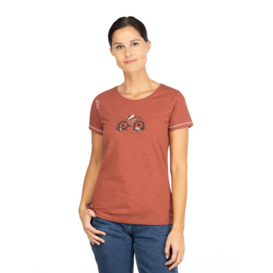 GANDIA MOUNTAINBIKE FLOWERS-BRICK-44 dámské tričko cihlové