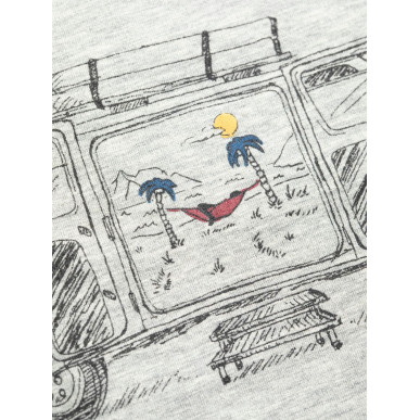 VAN LIFE-BEIGE MELANGE-XL pánské tričko béžové