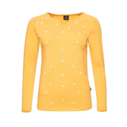 KALNIK FOREST AND FLOWERS-OCHRE-36 dámské tričko s dlouhým rukávem okrové