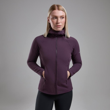 FEM PROTIUM XT HOODIE-MULBERRY-UK10/S dámská mikina hnědofialová