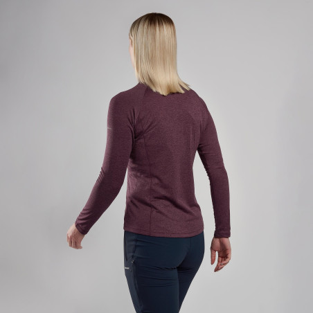FEM DART ZIP NECK-MULBERRY-UK18/XXL dámské triko dlouhý ruk. hnědofialové